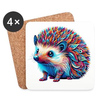 Igel - Untersetzer (4er-Set) - Weiß - Vorne