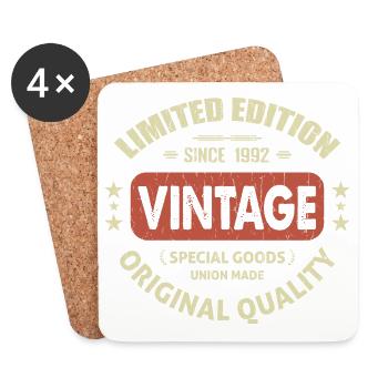 Vintage 1992 Cadeau D'anniversaire 1992 Retro 1992 - Dessous de verre (lot de 4) - blanc - Devant