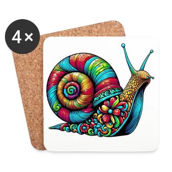Snail - Coasters (set of 4) - white - Front