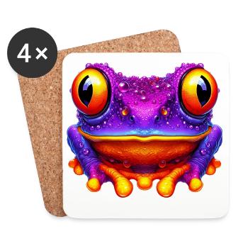 Grenouille - Dessous de verre (lot de 4) - blanc - Devant