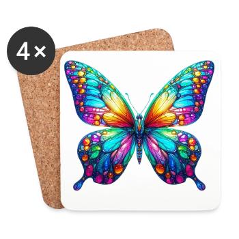 Butterfly - Coasters (set of 4) - white - Front