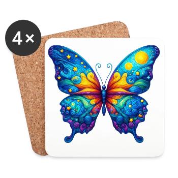 Van Gogh butterfly - Coasters (set of 4) - white - Front