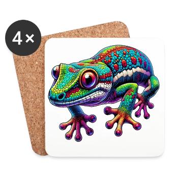 Gecko - Coasters (set of 4) - white - Front