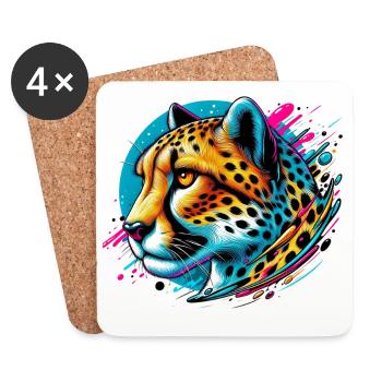 Cheetah - Coasters (set of 4) - white - Front