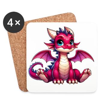 Dragon - Coasters (set of 4) - white - Front