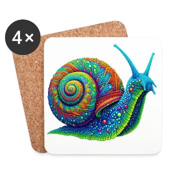 Snail - Coasters (set of 4) - white - Front