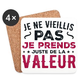 I'm not getting old, I'm just increasing in value - Coasters (set of 4) - white - Front