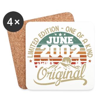 2002 Juin 2002 Original - Juin 2002 Anniversaire - Dessous de verre (lot de 4) - blanc - Devant