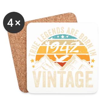 Vintage 1942 Vintage 1942 Birthday Gift - Coasters (set of 4) - white - Front