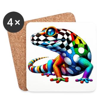 Gecko - Untersetzer (4er-Set) - Weiß - Vorne