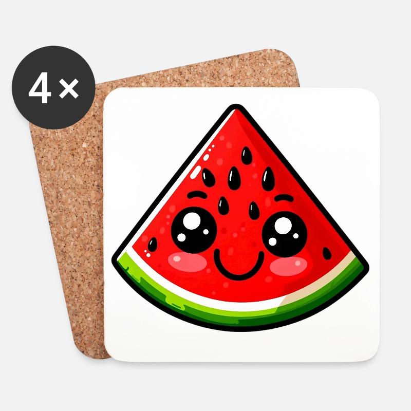 Wassermelone Wassermelonen - Untersetzer (4er-Set) - Weiß