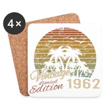 Vintage 1962 Geburtstagsgeschenk 1962 Retro 1962 - Untersetzer (4er-Set) - Weiß - Vorne