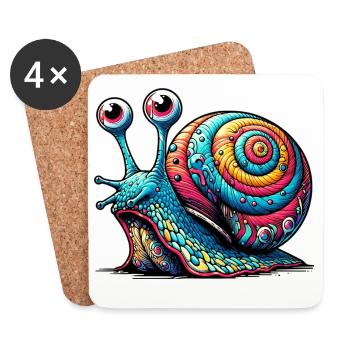 Snail - Coasters (set of 4) - white - Front