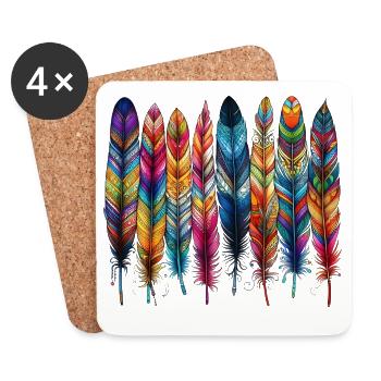 Feathers - Coasters (set of 4) - white - Front