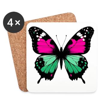 Schmetterling - Untersetzer (4er-Set) - Weiß - Vorne
