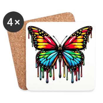Butterfly - Coasters (set of 4) - white - Front
