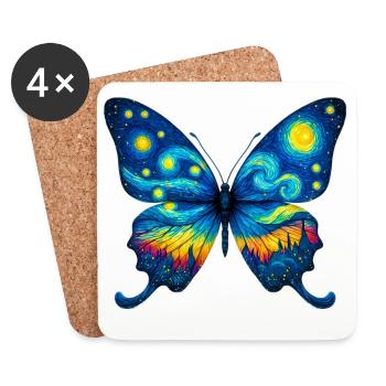 Butterfly - Coasters (set of 4) - white - Front
