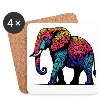 Elephant - Coasters (set of 4) - white - Front