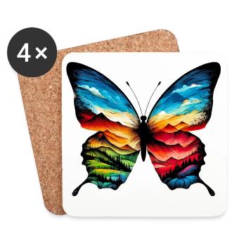 Butterfly - Coasters (set of 4) - white - Front