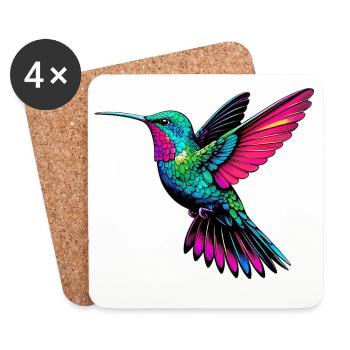 Colibri - Dessous de verre (lot de 4) - blanc - Devant