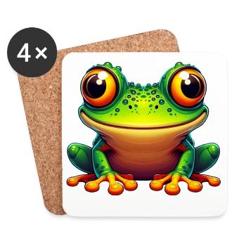 Frosch - Untersetzer (4er-Set) - Weiß - Vorne
