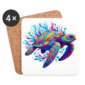 Turtle - Coasters (set of 4) - white - Front