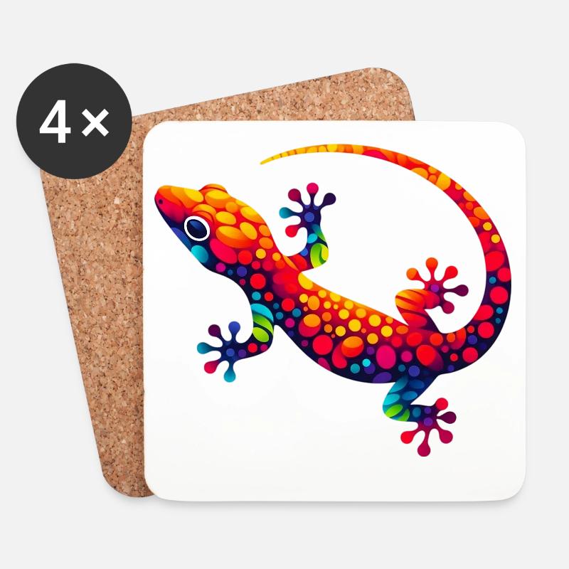 Gecko - Untersetzer (4er-Set) - Weiß