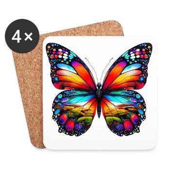 Schmetterling - Untersetzer (4er-Set) - Weiß - Vorne