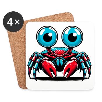Crabe - Dessous de verre (lot de 4) - blanc - Devant