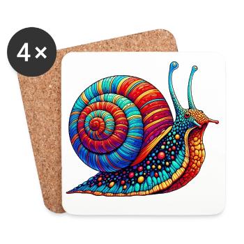 Escargot - Dessous de verre (lot de 4) - blanc - Devant