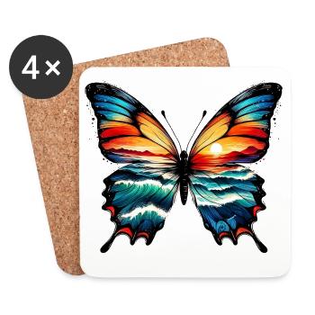 Schmetterling - Untersetzer (4er-Set) - Weiß - Vorne