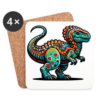 Dinosaure - Dessous de verre (lot de 4) - blanc - Devant