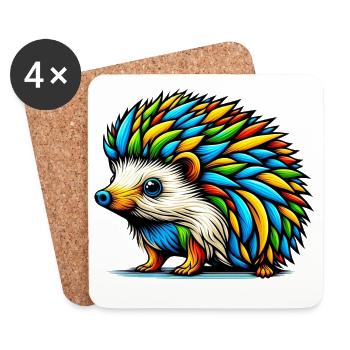 Hedgehog - Coasters (set of 4) - white - Front
