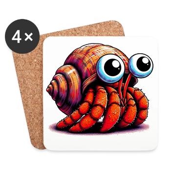 Hermit crab - Coasters (set of 4) - white - Front