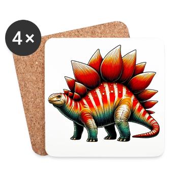 Dinosaurier - Untersetzer (4er-Set) - Weiß - Vorne
