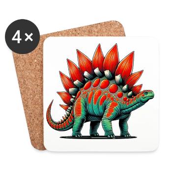 Dinosaurier - Untersetzer (4er-Set) - Weiß - Vorne