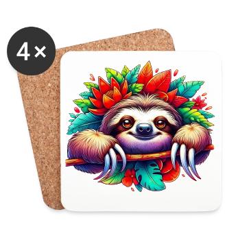 Sloth - Coasters (set of 4) - white - Front