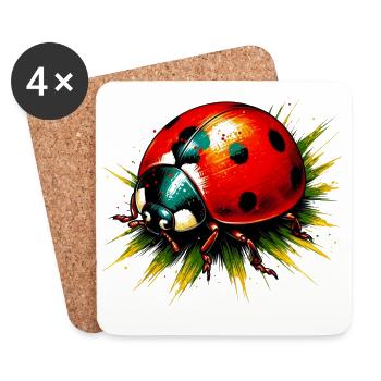 Coccinelle - Dessous de verre (lot de 4) - blanc - Devant