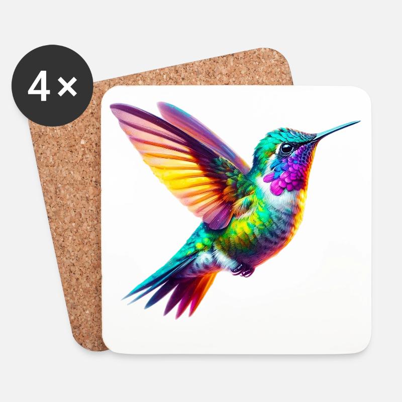 Kolibri - Untersetzer (4er-Set) - Weiß