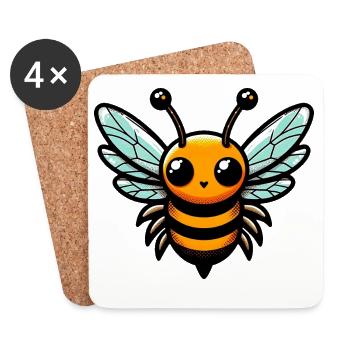 Abeille - Dessous de verre (lot de 4) - blanc - Devant