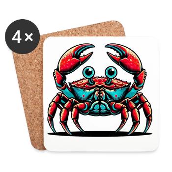 Crabe - Dessous de verre (lot de 4) - blanc - Devant