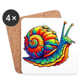 Schnecke - Untersetzer (4er-Set) - Weiß - Vorne