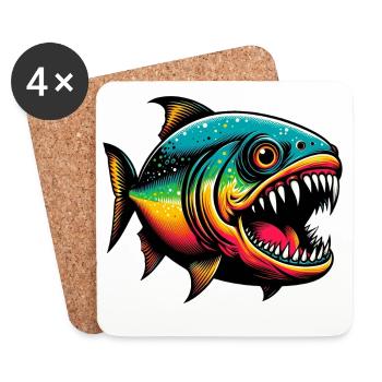 Piranha - Untersetzer (4er-Set) - Weiß - Vorne