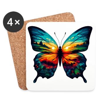 Butterfly - Coasters (set of 4) - white - Front