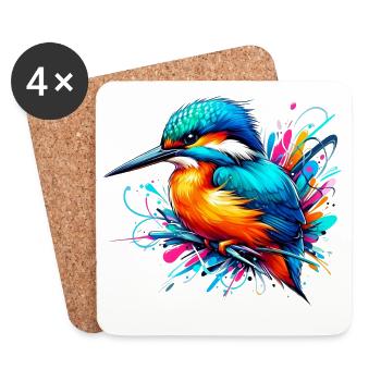 Kingfisher - Coasters (set of 4) - white - Front