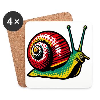 Schnecke - Untersetzer (4er-Set) - Weiß - Vorne