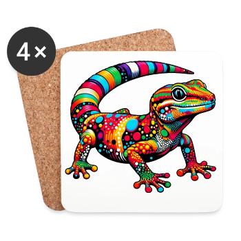 Gecko - Coasters (set of 4) - white - Front