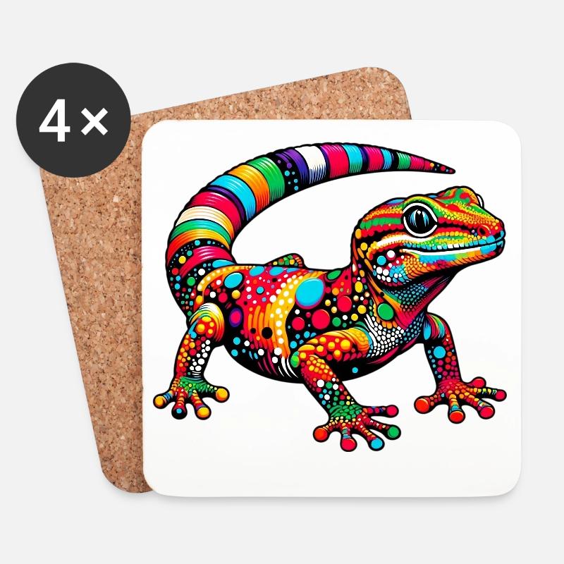 Gecko - Untersetzer (4er-Set) - Weiß