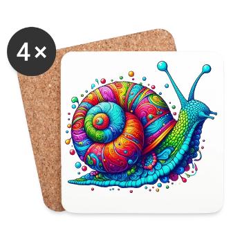 Schnecke - Untersetzer (4er-Set) - Weiß - Vorne