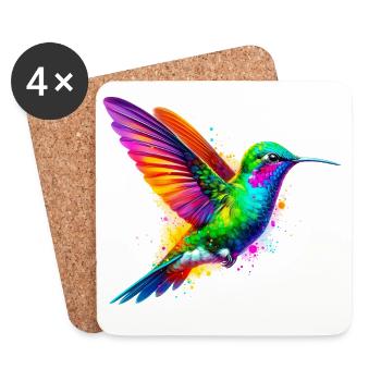 Kolibri - Untersetzer (4er-Set) - Weiß - Vorne